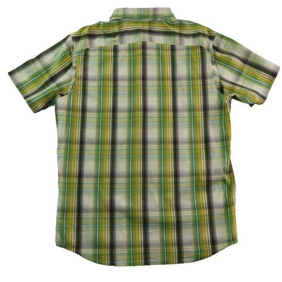 Columbia Mens Shirt L Green Plaid Short Sleeve Button Up Omni-Wick Vented - Picture 5 of 8